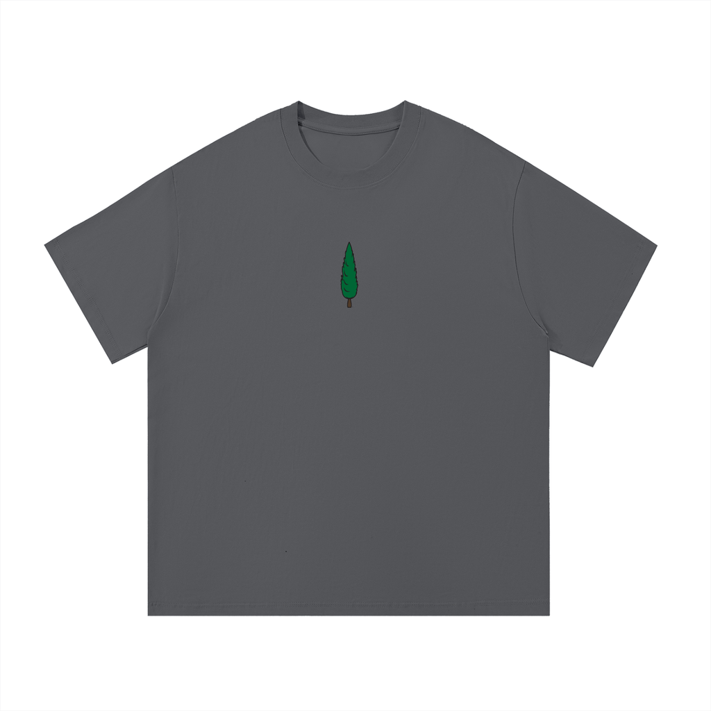 signature embroidered tee / dark grey