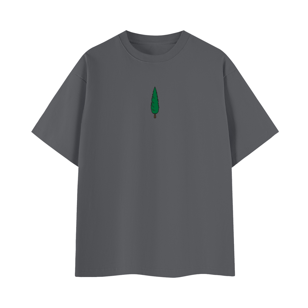 signature embroidered tee / dark grey