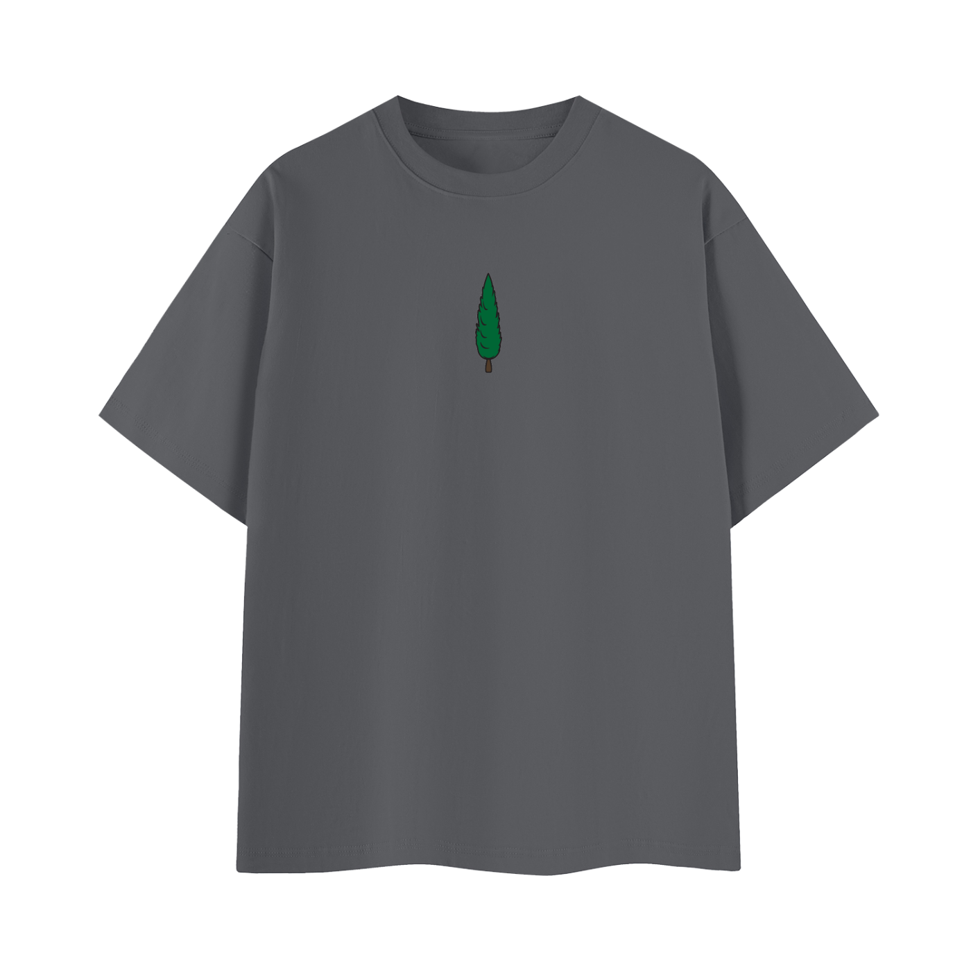 signature embroidered tee / dark grey