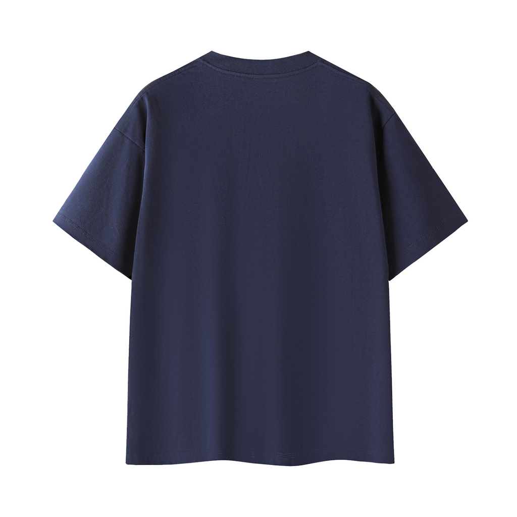 signature embroidered tee / navy