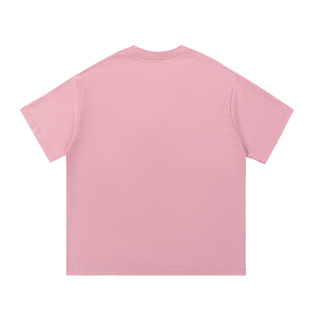 signature embroidered tee / pink