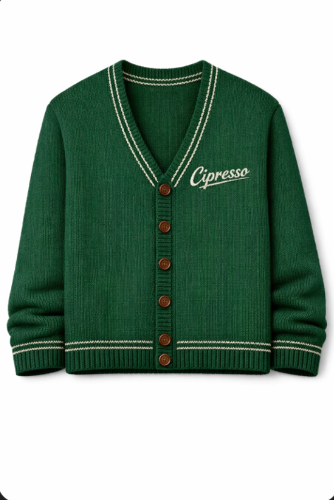 script cardigan / green