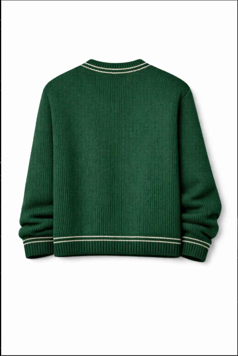 script cardigan / green