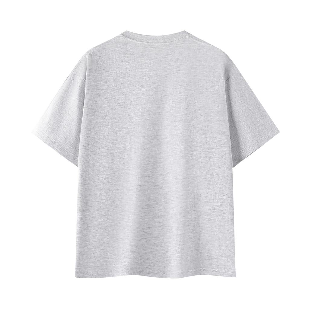 signature embroidered tee / light grey