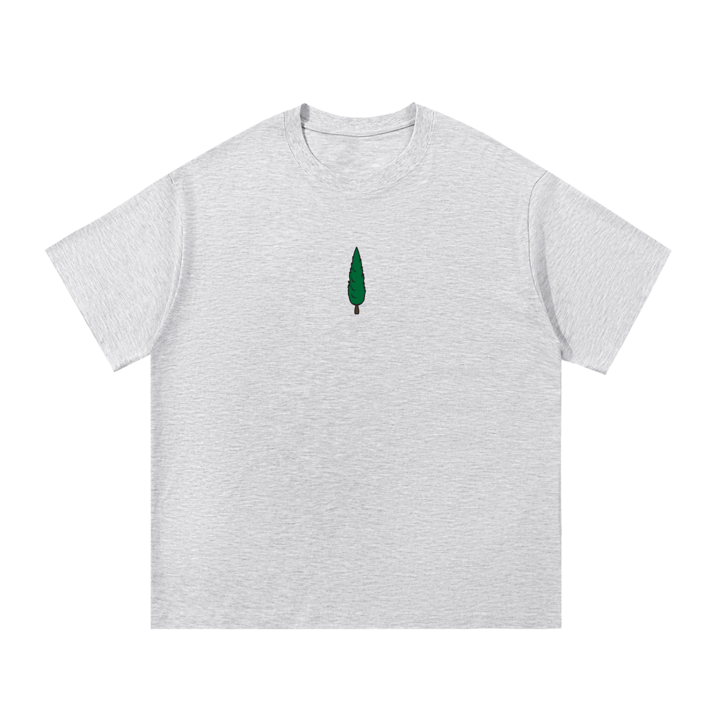 signature embroidered tee / light grey