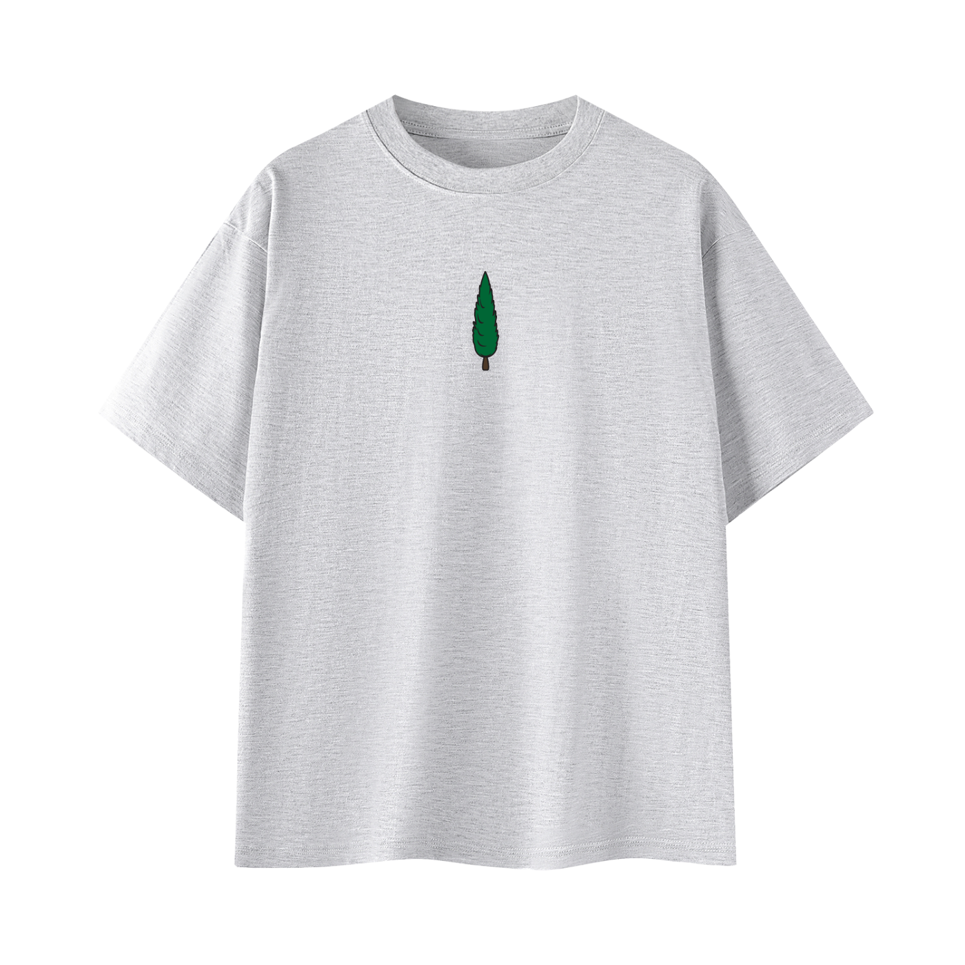 signature embroidered tee / light grey