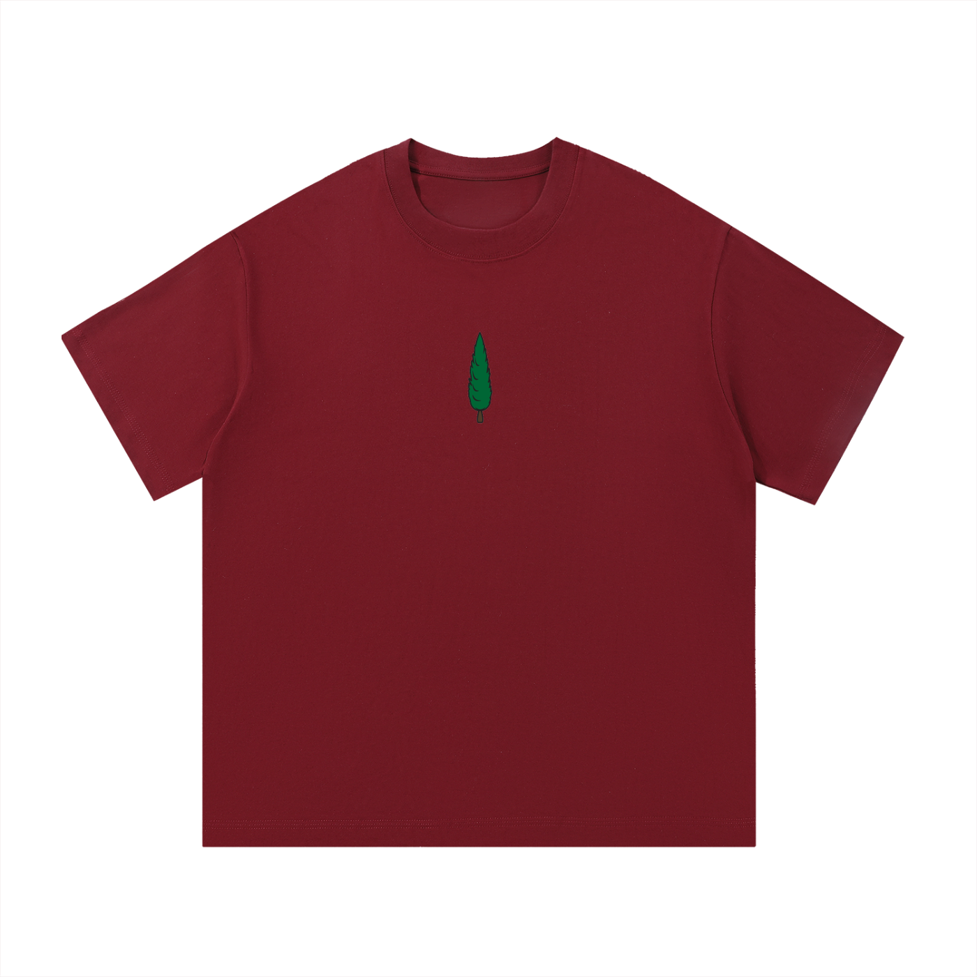 signature embroidered tee / wine