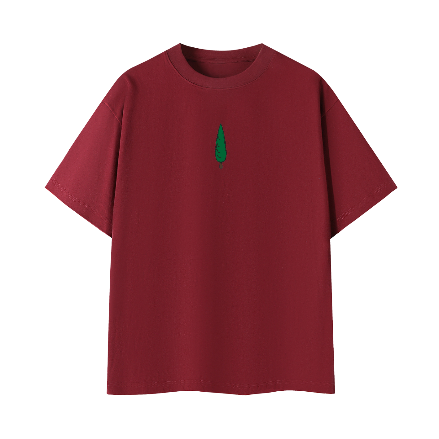 signature embroidered tee / wine